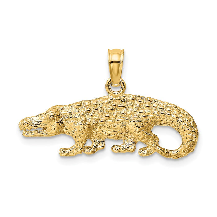 10K 2-D Textured Alligator Charm-10K6559