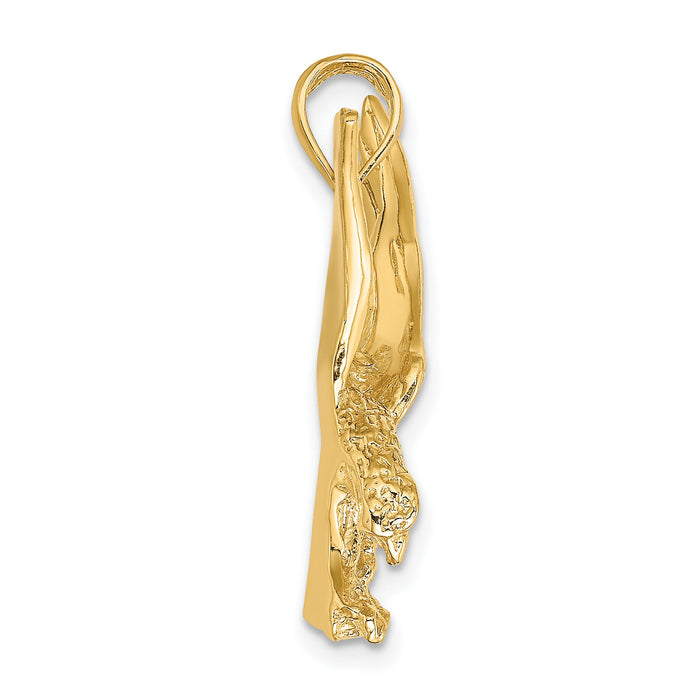 10K Eagle Landing w/Wings Up Charm-10K6563