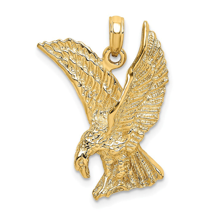 10K Eagle Landing w/Wings Up Charm-10K6563