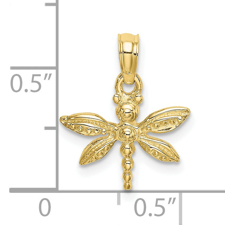 10K 2-D Mini Dragonfly w/Solid Wings Charm-10K6566