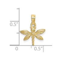 10K 2-D Mini Dragonfly w/Solid Wings Charm-10K6566