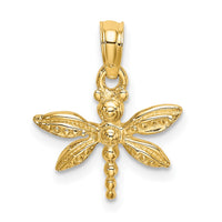 10K 2-D Mini Dragonfly w/Solid Wings Charm-10K6566