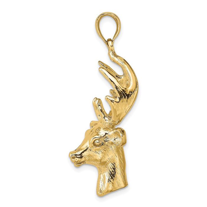 10K 3-D Deer Head Charm-10K6568