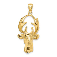 10K 3-D Deer Head Charm-10K6568