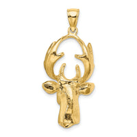 10K 3-D Deer Head Charm-10K6568