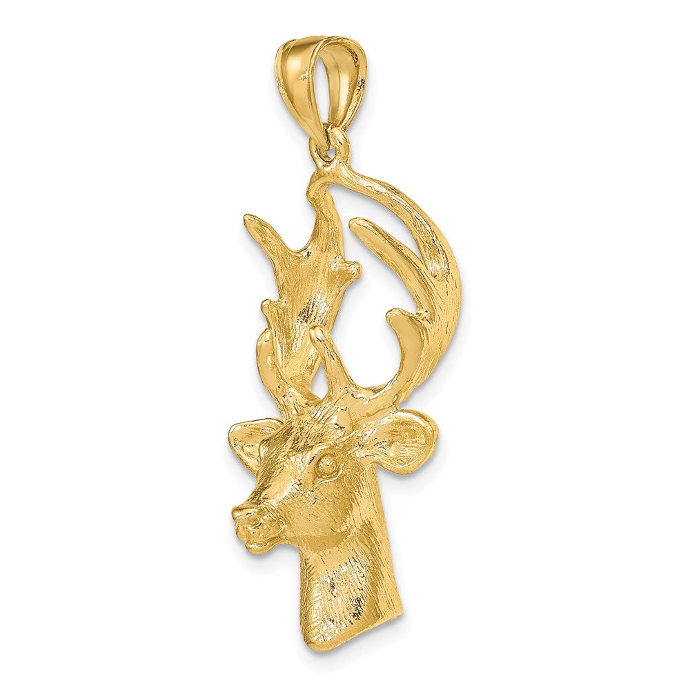 10K 3-D Deer Head Charm-10K6568