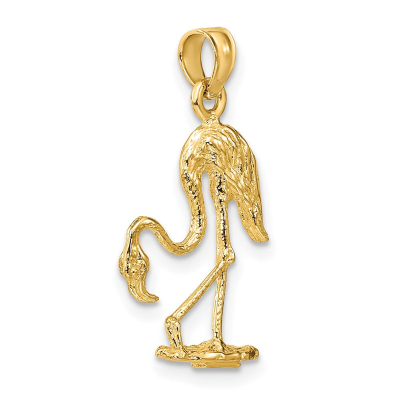 10K 3-D Textured Flamingo Charm-10K6608