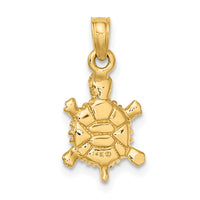 10K 3-D Polished Land Turtle Charm-10K6611