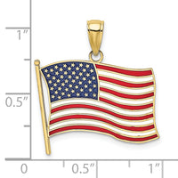 10K w/ Enamel American Flag Charm-10K6639