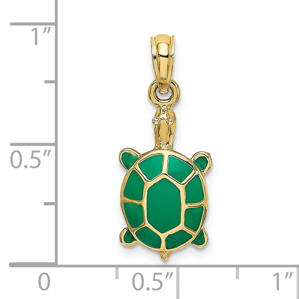 10K w/ Green Enamel Tortoise Charm-10K6688
