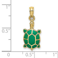 10K w/ Green Enamel Tortoise Charm-10K6688