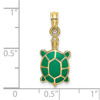 10K w/ Green Enamel Tortoise Charm-10K6688