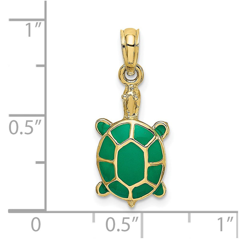 10K w/ Green Enamel Tortoise Charm-10K6688