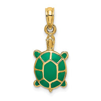 10K w/ Green Enamel Tortoise Charm-10K6688