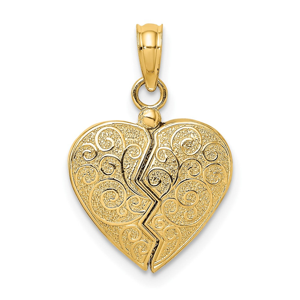 10K 3-D Reversible Heart Opens Charm-10K6954