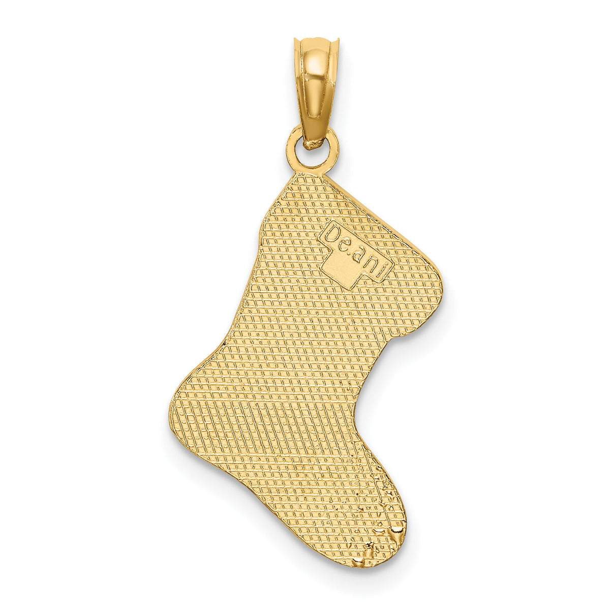 10K Enamel HO HO HO Christmas Stocking Charm-10K6969