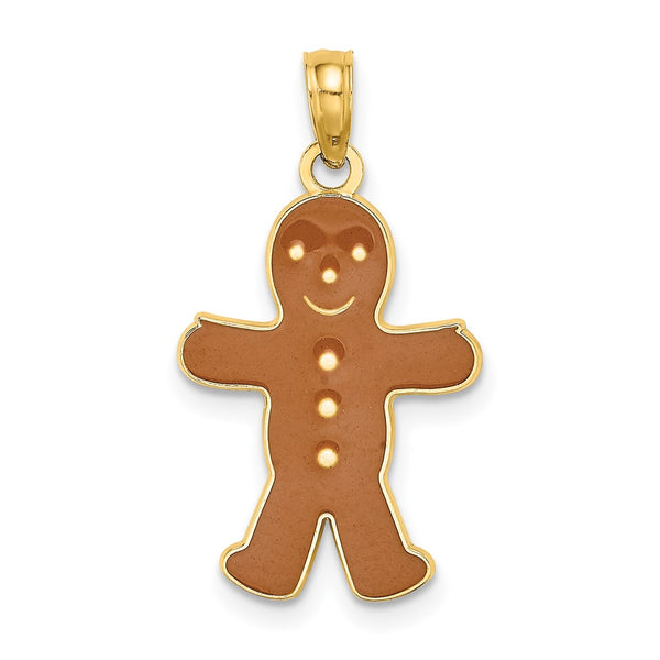 10K 3-D Enamel Gingerbread Man Charm-10K6970