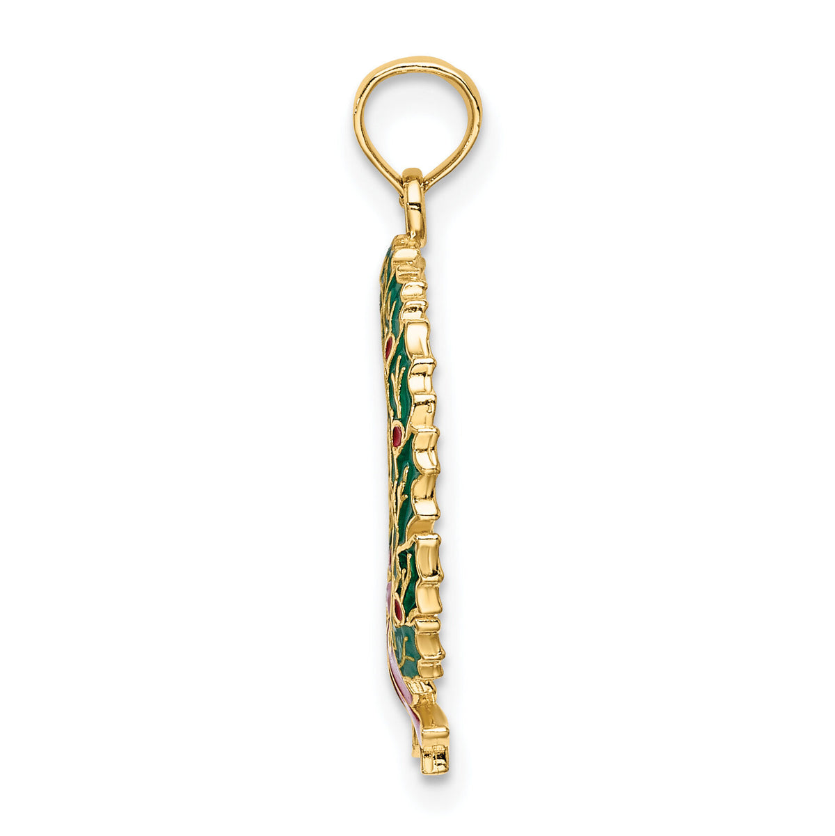 10K Enamel Christmas Wreath Charm-10K6991