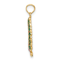 10K Enamel Christmas Wreath Charm-10K6991
