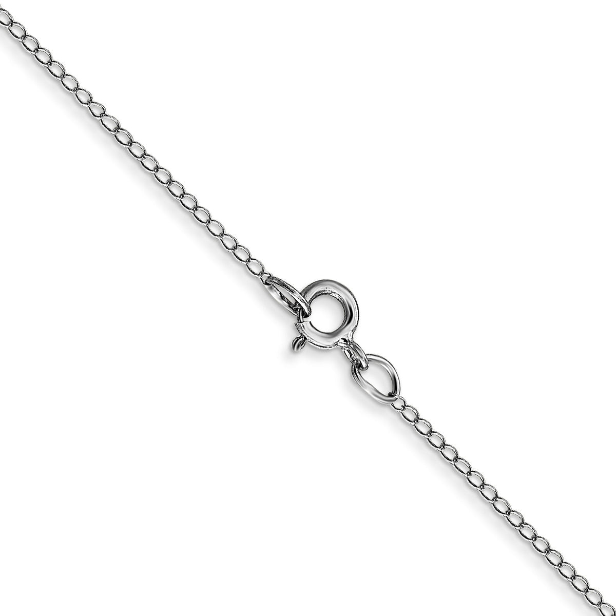 10k White Gold .42mm Carded Curb Chain-10K6CW-24
