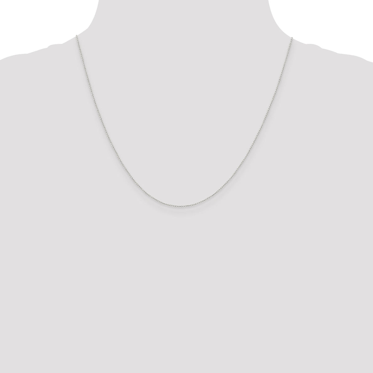10k White Gold .42mm Carded Curb Chain-10K6CW-20