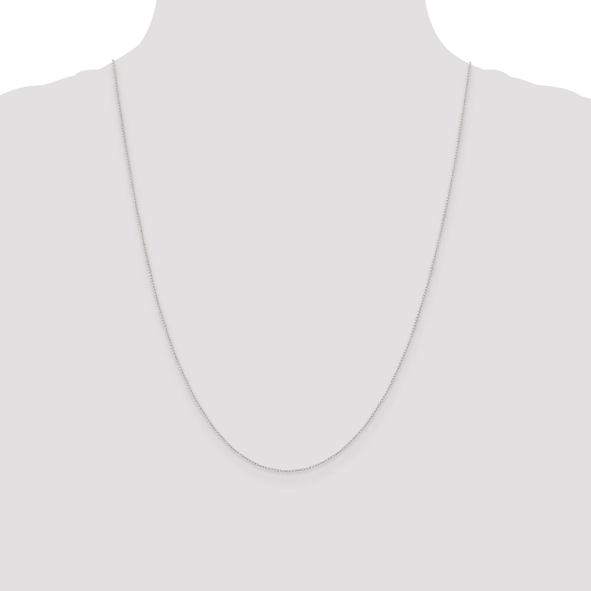 10k White Gold .42mm Carded Curb Chain-10K6CW-24