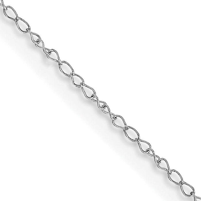 10k White Gold .42mm Carded Curb Chain-10K6CW-24