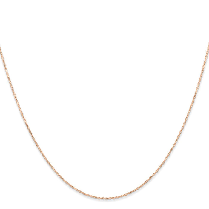 10k  Rose Gold .6 mm Carded Cable Rope Chain-10K6RR-24