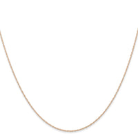 10k  Rose Gold .6 mm Carded Cable Rope Chain-10K6RR-20