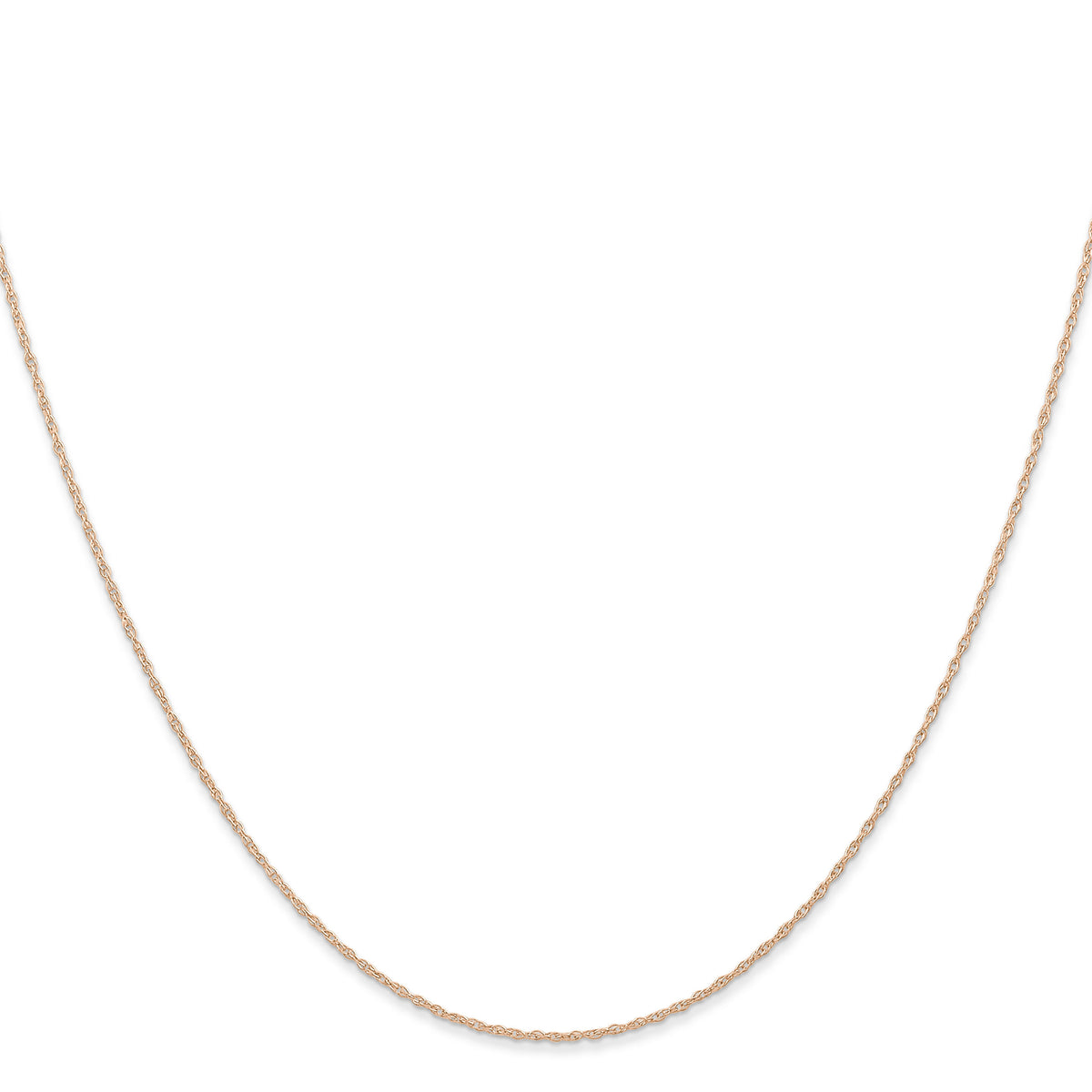 10k  Rose Gold .6 mm Carded Cable Rope Chain-10K6RR-18