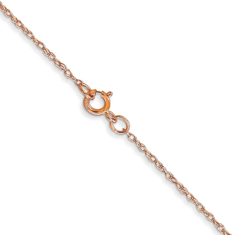 10k  Rose Gold .6 mm Carded Cable Rope Chain-10K6RR-24