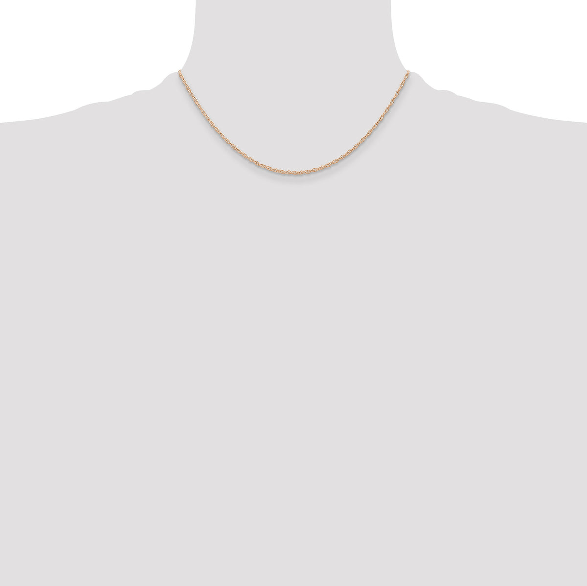 10k  Rose Gold .6 mm Carded Cable Rope Chain-10K6RR-16