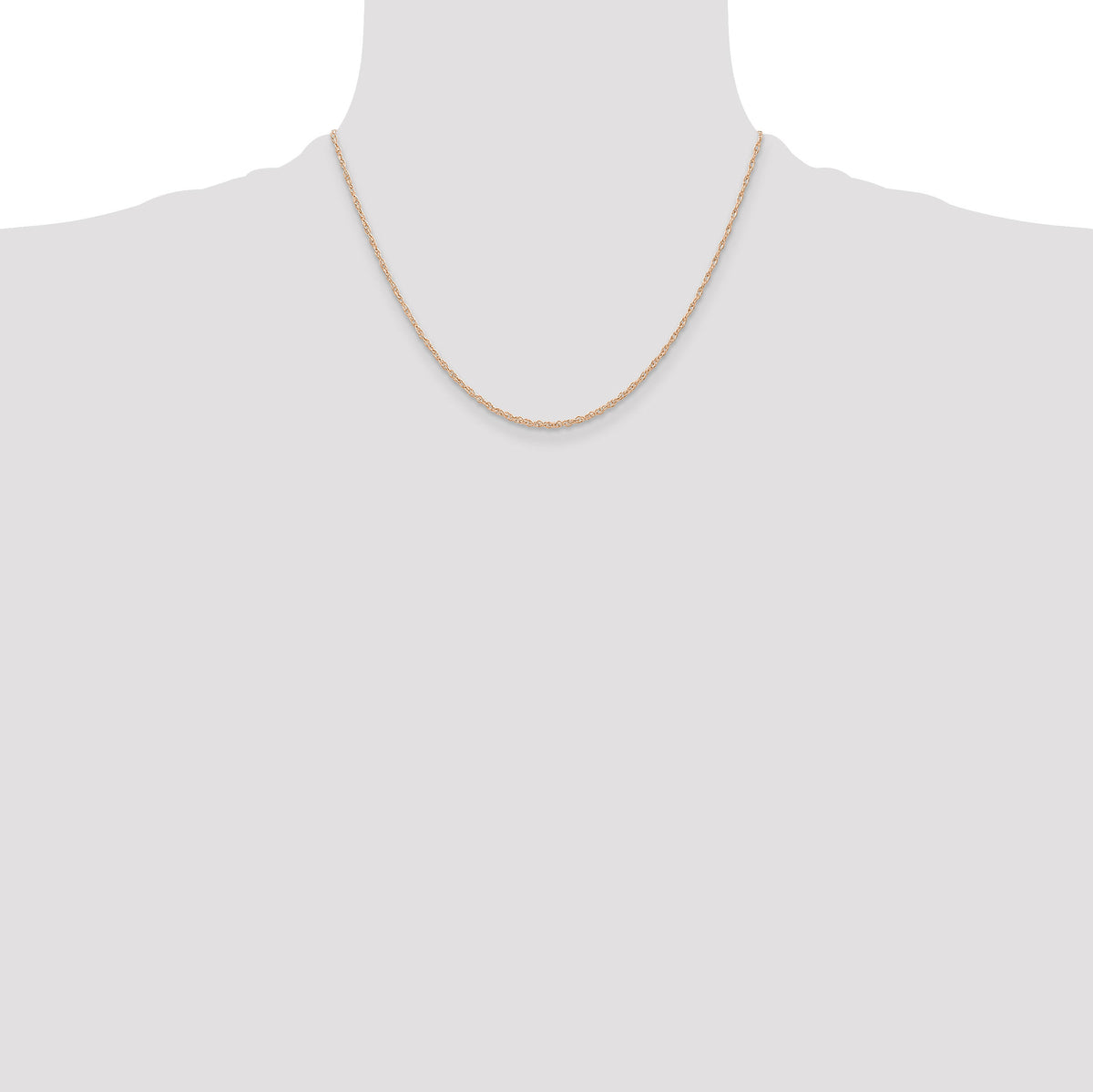 10k  Rose Gold .6 mm Carded Cable Rope Chain-10K6RR-18