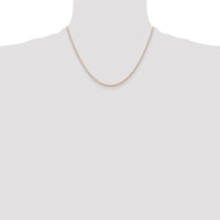 10k  Rose Gold .6 mm Carded Cable Rope Chain-10K6RR-18