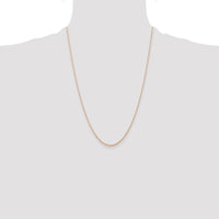 10k  Rose Gold .6 mm Carded Cable Rope Chain-10K6RR-24