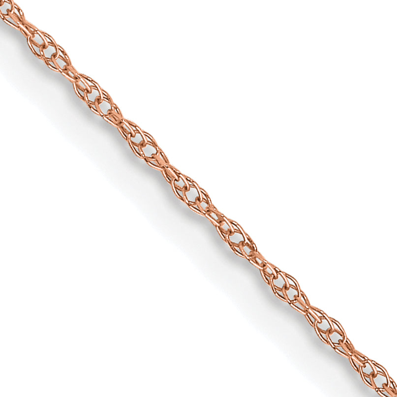 10k  Rose Gold .6 mm Carded Cable Rope Chain-10K6RR-24
