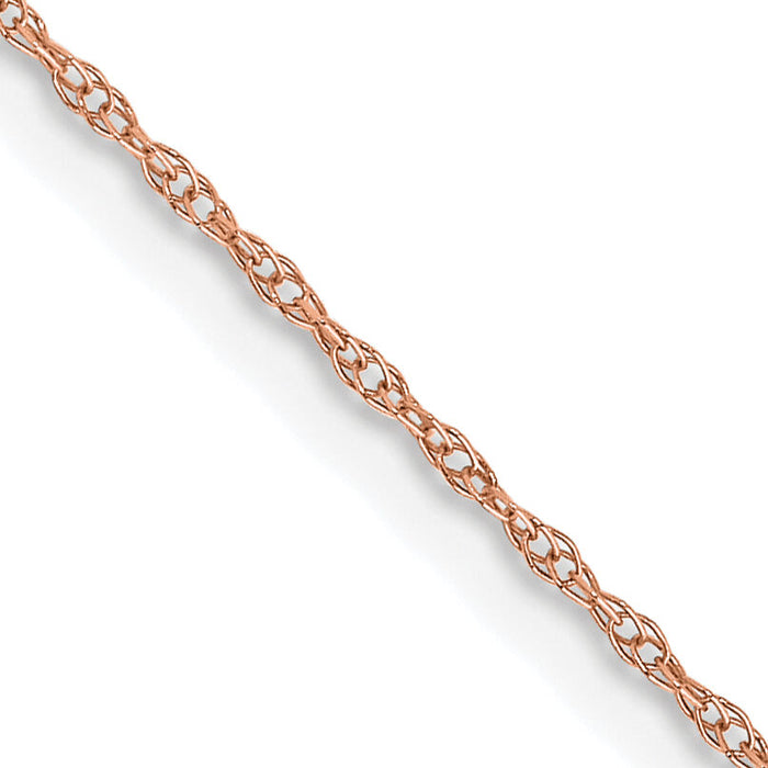 10k  Rose Gold .6 mm Carded Cable Rope Chain-10K6RR-20