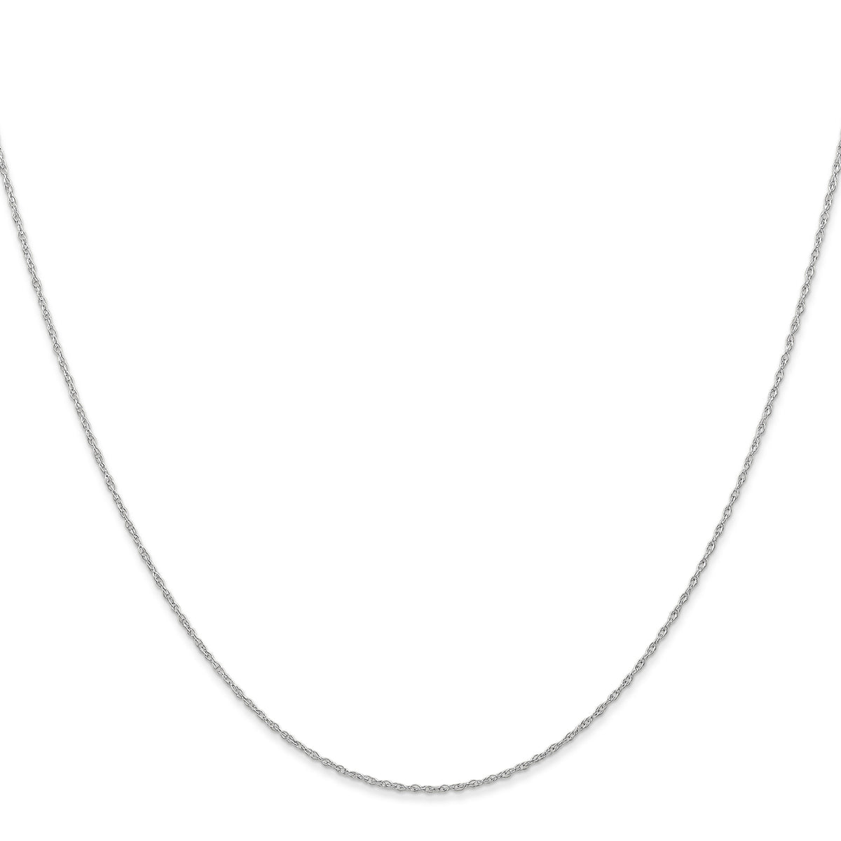 10k White Gold .6 mm Carded Cable Rope Chain-10K6RW-20