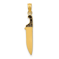 10K W/ Black Enamel 3-D Butcher Knife Charm-10K7015