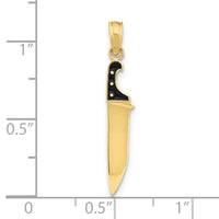 10K W/ Black Enamel 3-D Butcher Knife Charm-10K7015