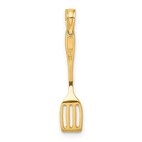 10K w/ Black Enamel 3-D Spatula Charm-10K7019