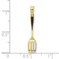 10K w/ Black Enamel 3-D Spatula Charm-10K7019