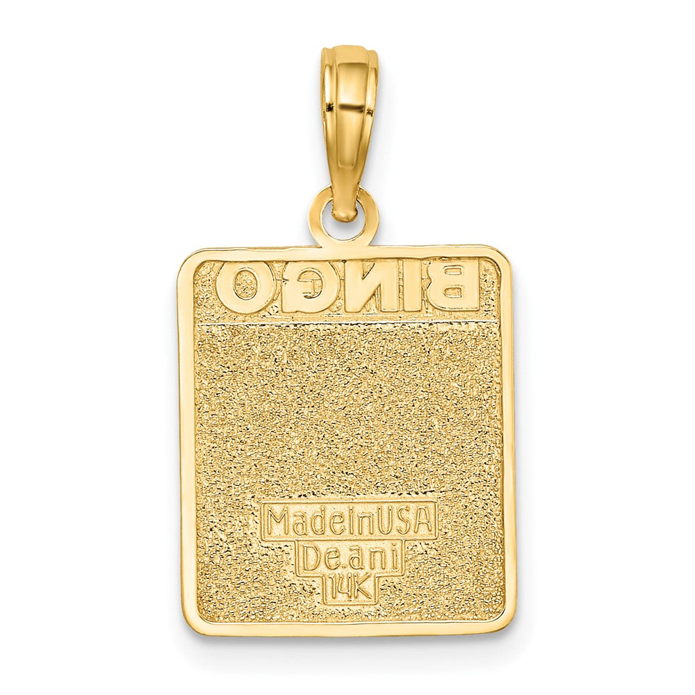 10K w/ Enamel Bingo Card Charm-10K7058