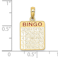 10K w/ Enamel Bingo Card Charm-10K7058