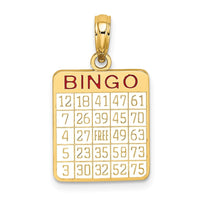 10K w/ Enamel Bingo Card Charm-10K7058