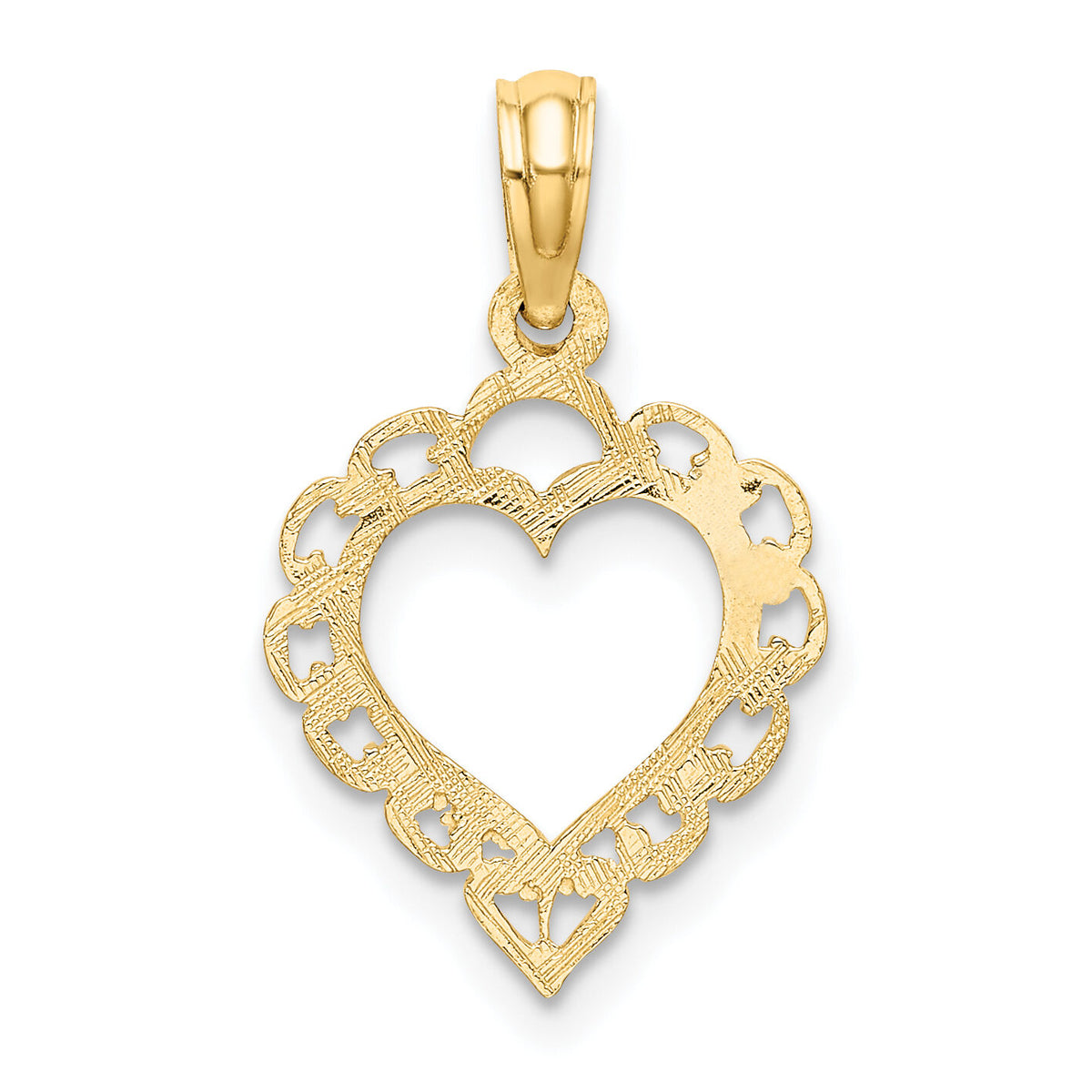 10K Heart w/ Lace Trim Charm-10K7097