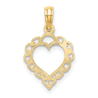 10K Heart w/ Lace Trim Charm-10K7097