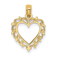 10K Heart w/ Lace Trim Charm-10K7099