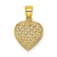 10K Cut-Out Textured Woven Heart Charm-10K7101