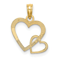 10K Flat Two Hearts Intertwined Charm-10K7102